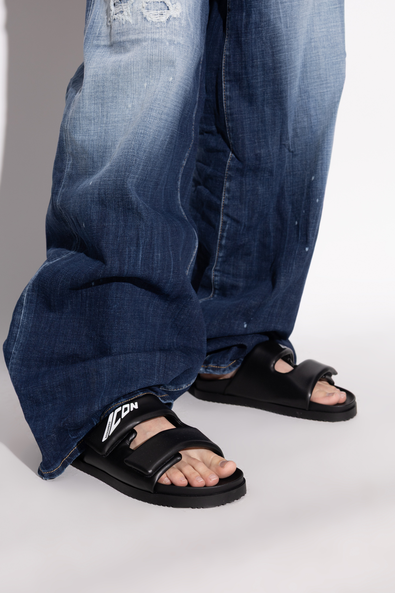【関税&送料込】Dsquared Slide Sandal Black Slides with logo Dsquared2 - Vitkac Canada